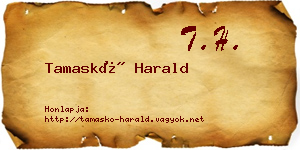 Tamaskó Harald névjegykártya